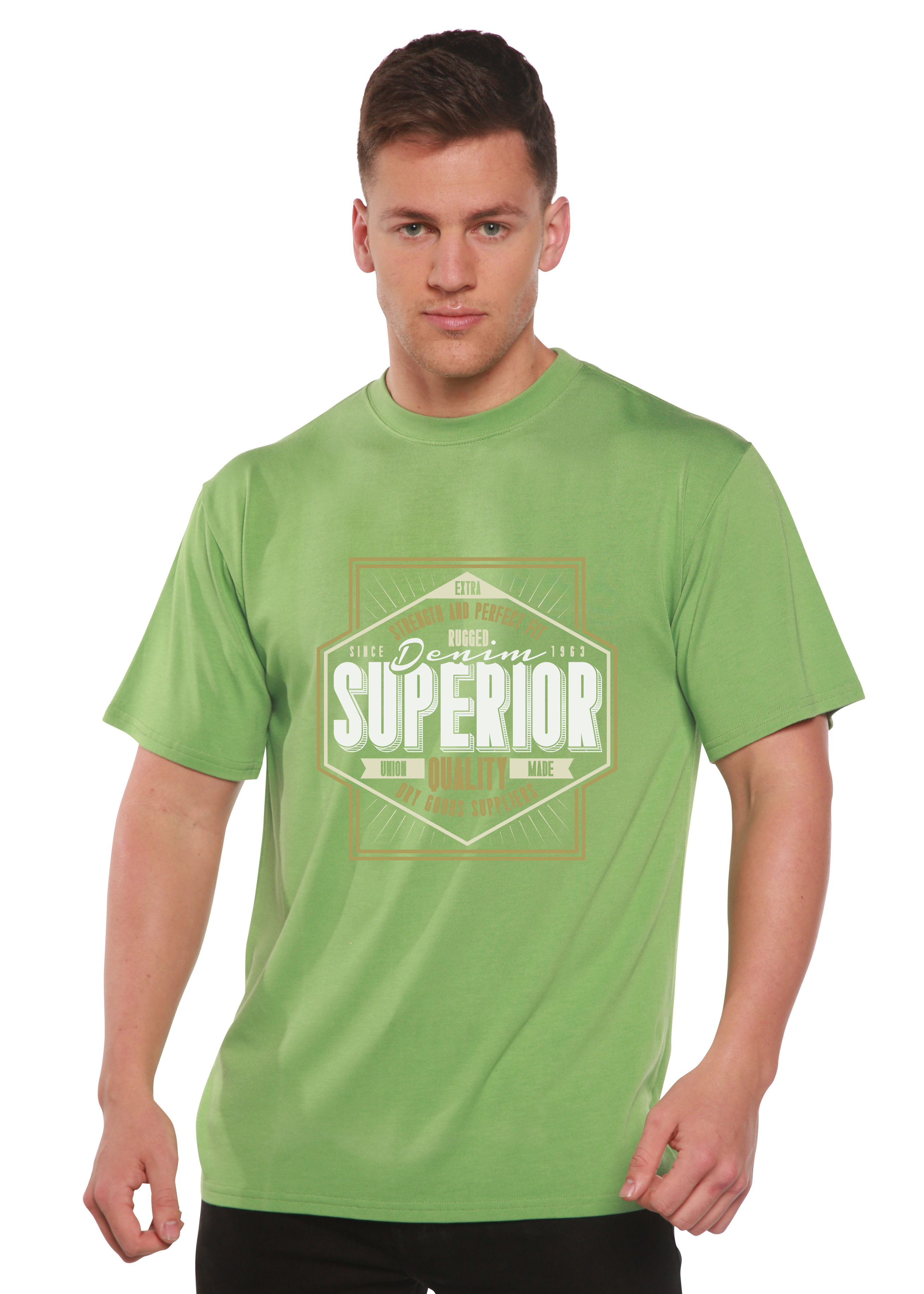 Spun Bamboo Superior Quality Men's Bamboo Viscose/Organic Cotton Short Sleeve Graphic T-Shirt — lifestyle context