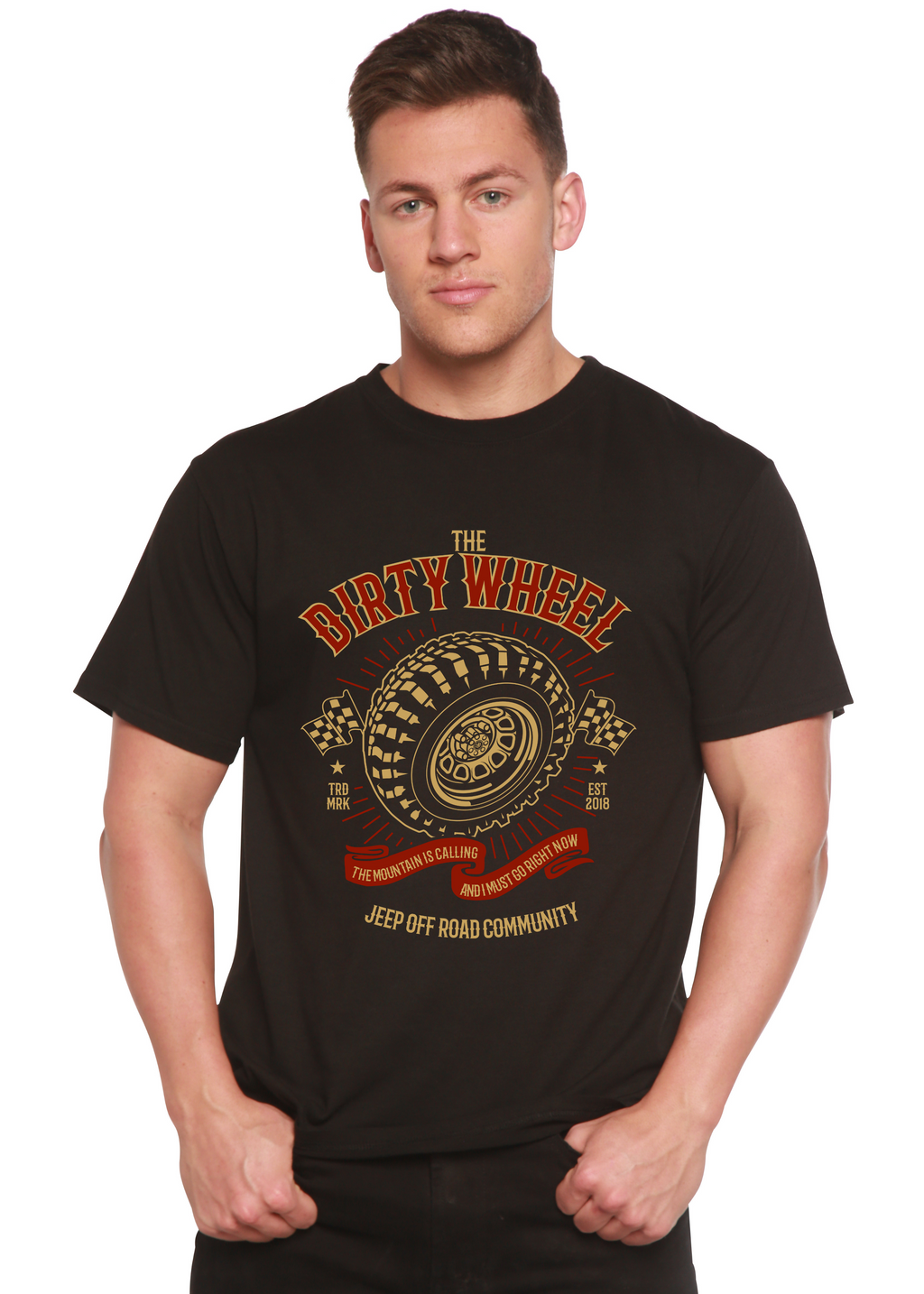 Spun Bamboo The Dirty Wheel Spun Bamboo® Men's Bamboo Viscose/Organic Cotton Short Sleeve Graphic T-Shirt — main product shot