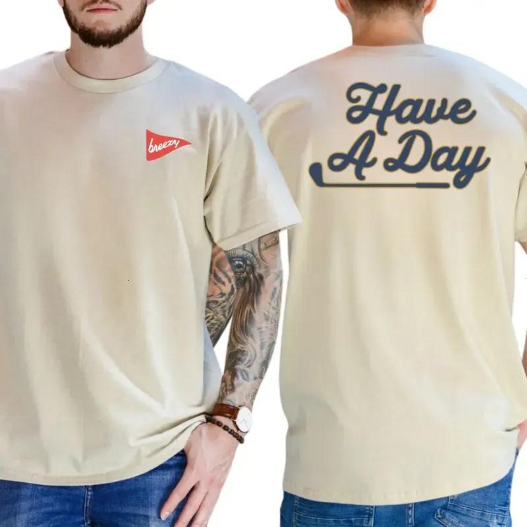 Pasimax Breezy Golf "Have A Day" 2-Sided Tee — main product shot