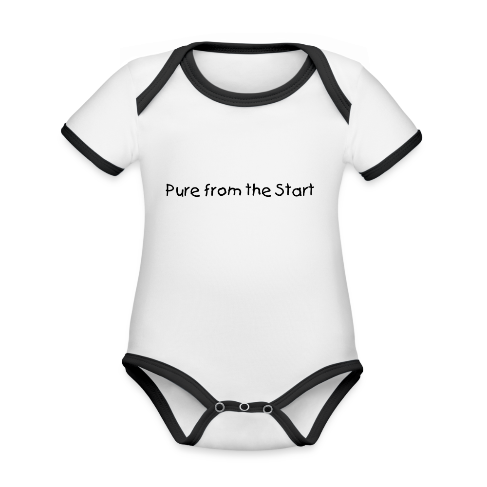 WONENA Organic Cotton Contrast Short Sleeve Baby Bodysuit — main product shot