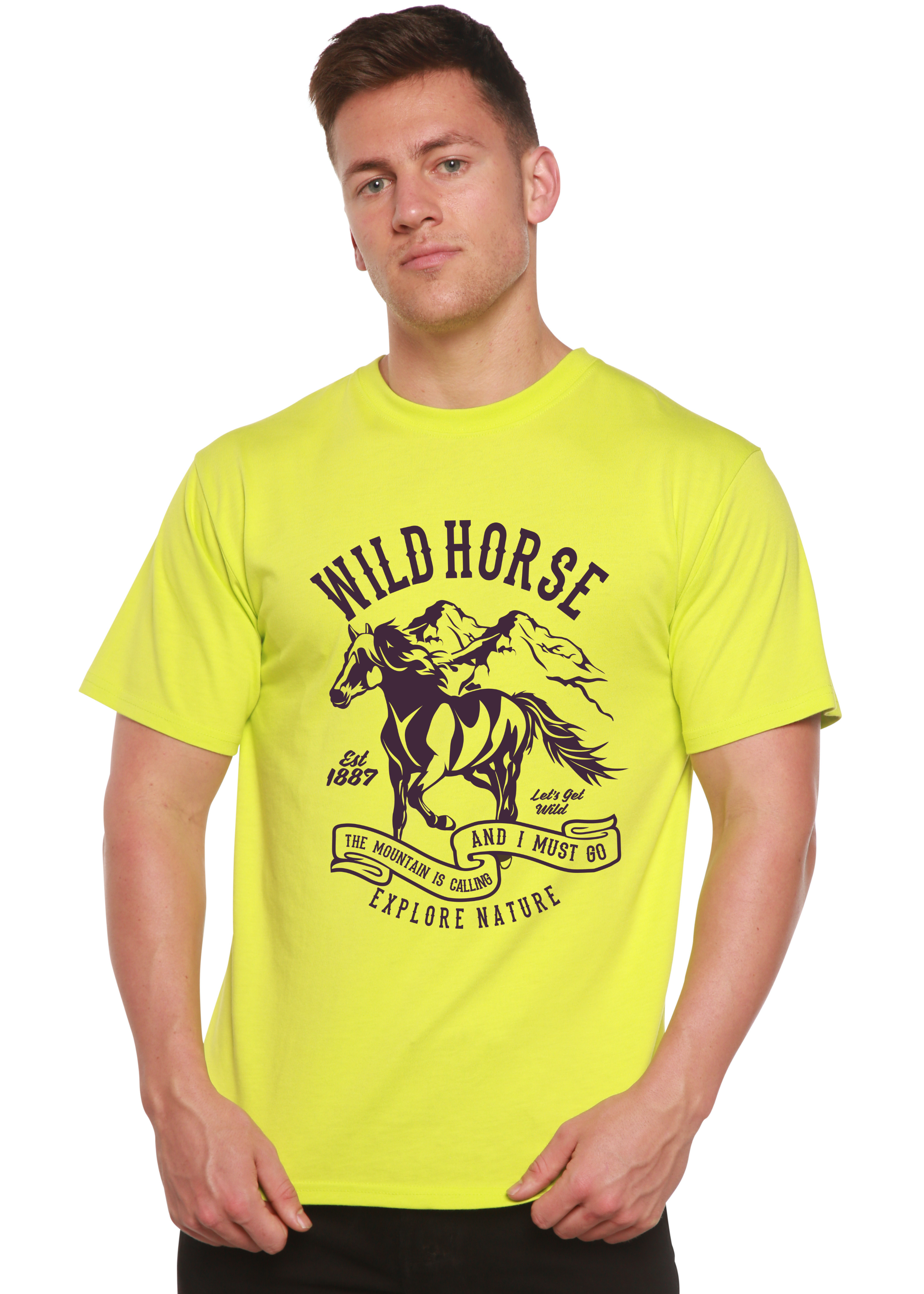 Spun Bamboo Wild Horse Spun Bamboo® Men's Bamboo Viscose/Organic Cotton Short Sleeve Graphic T-Shirt — side view