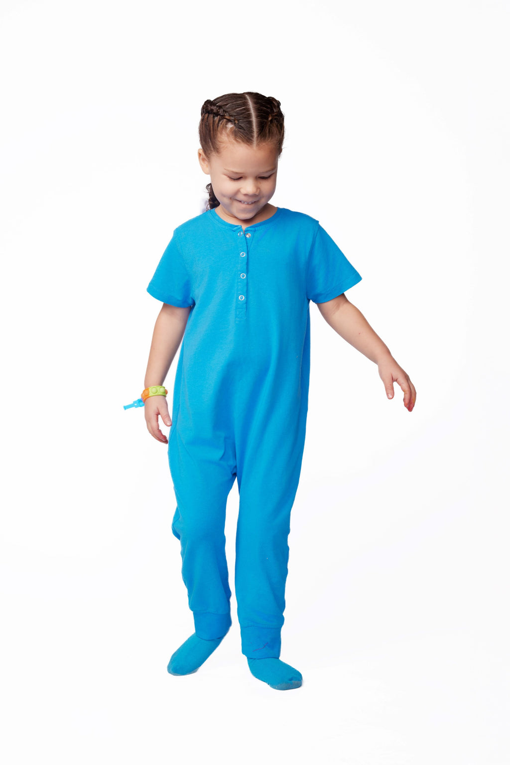 ParkerandTalia Ultimate Comfort Playsuit- BLUE — side view