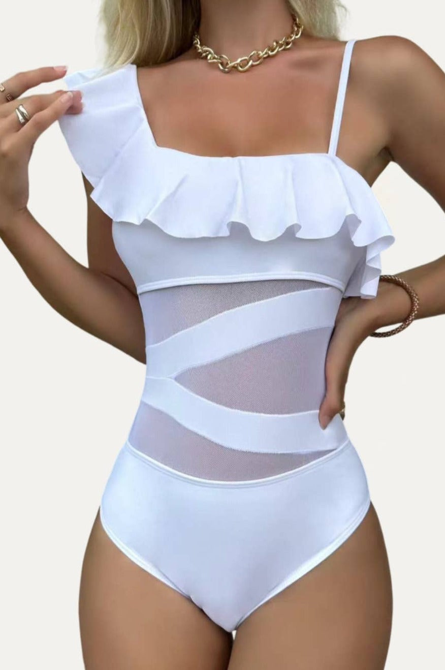 Pretty Little Patriot Pretty Little Patriot Kimberly White One-Piece Swimsuit — main product shot