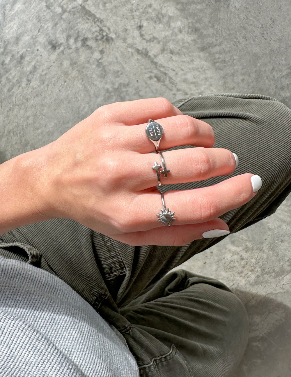 Elevated Faith Silver Sunset Ring — lifestyle context