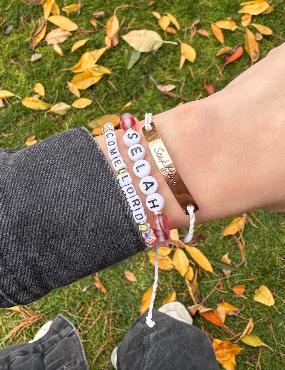 Elevated Faith Seek Him Bracelet — detail close-up