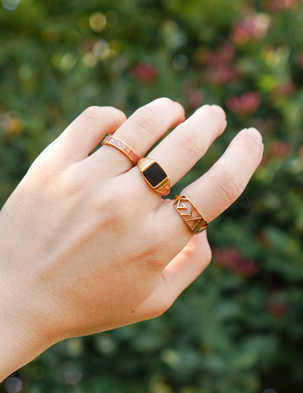 Elevated Faith Onyx Signet Ring — alternative angle