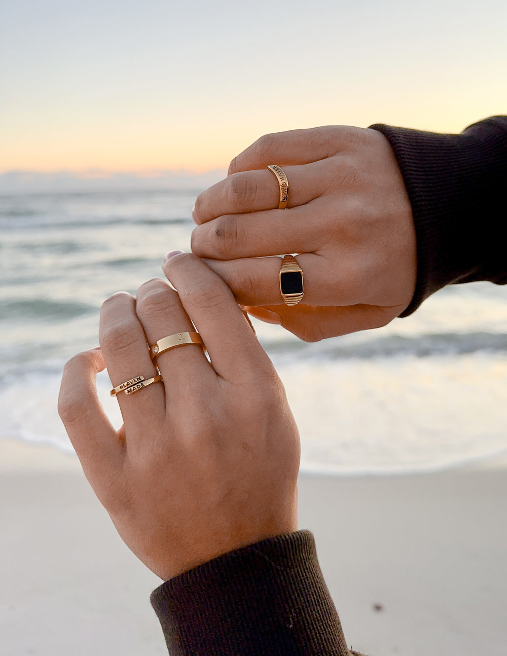 Elevated Faith Onyx Signet Ring — detail close-up