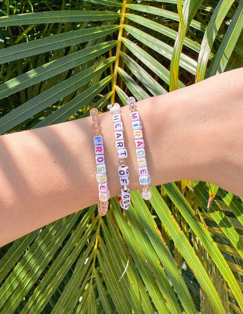 Elevated Faith Miracles Letter Bracelet — alternative angle