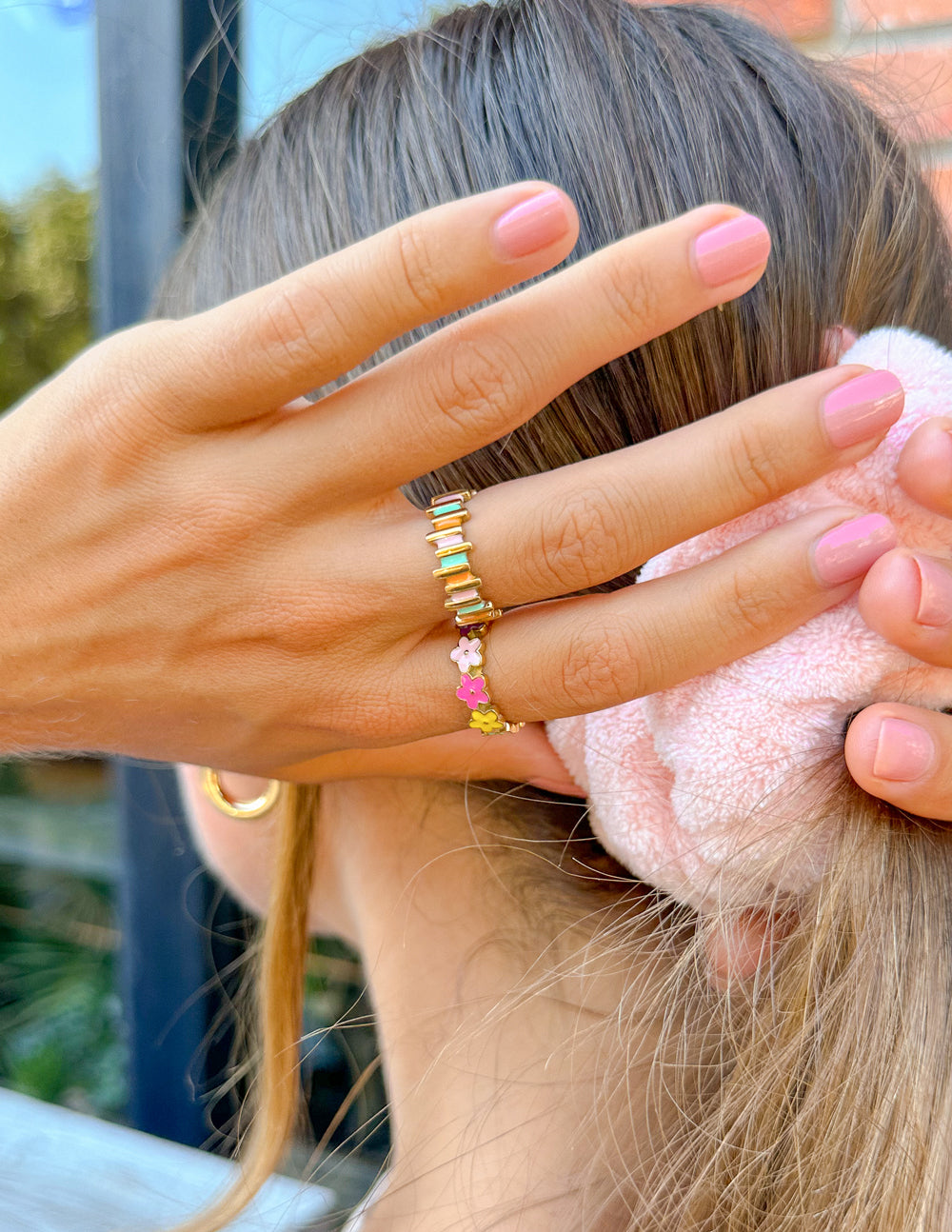 Elevated Faith Staggered Enamel Ring — side view