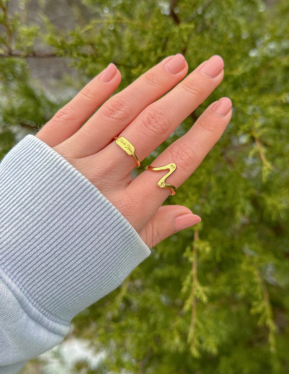Elevated Faith Wavy Heart Ring — back view