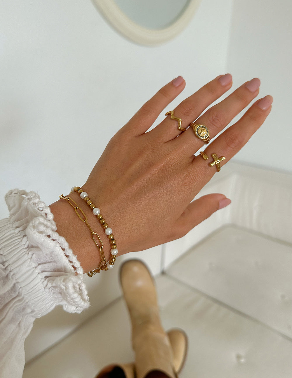 Elevated Faith Textured Wrapped Cross Ring — detail shot 9