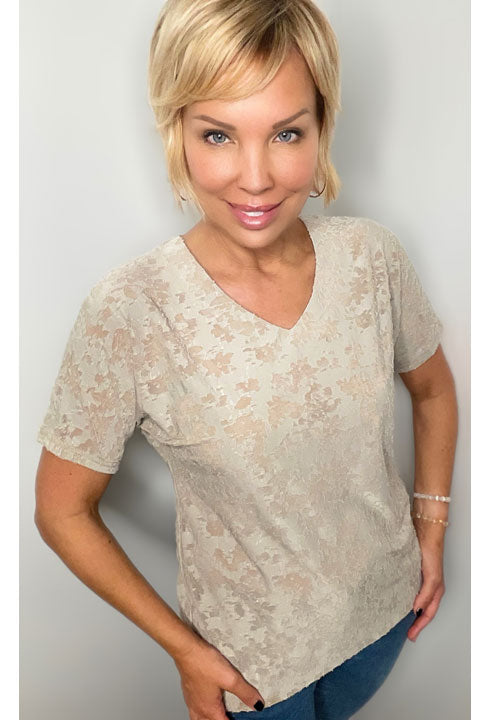 KADOU BOUTIQUE Textured Tee Top — main product shot