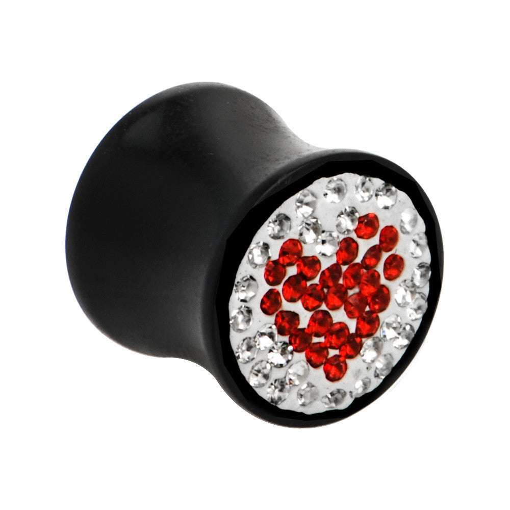 BodyCandy 1/2 Crystal Red Heart Saddle Plug — main product shot