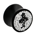 BodyCandy 9/16 Crystal Black Club Saddle Plug — main product shot