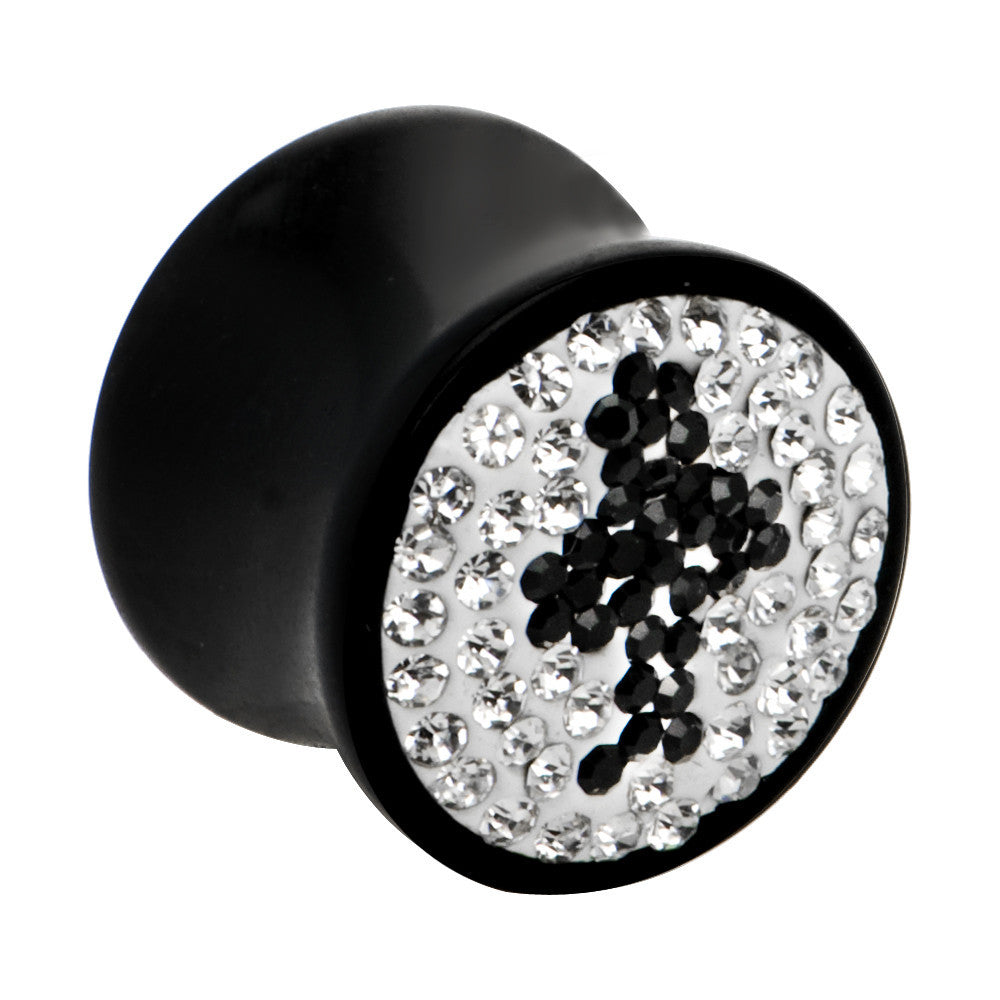 BodyCandy 5/8 Crystal Black Club Saddle Plug — main product shot