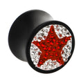 BodyCandy 9/16 Crystal Red Star Saddle Plug — main product shot