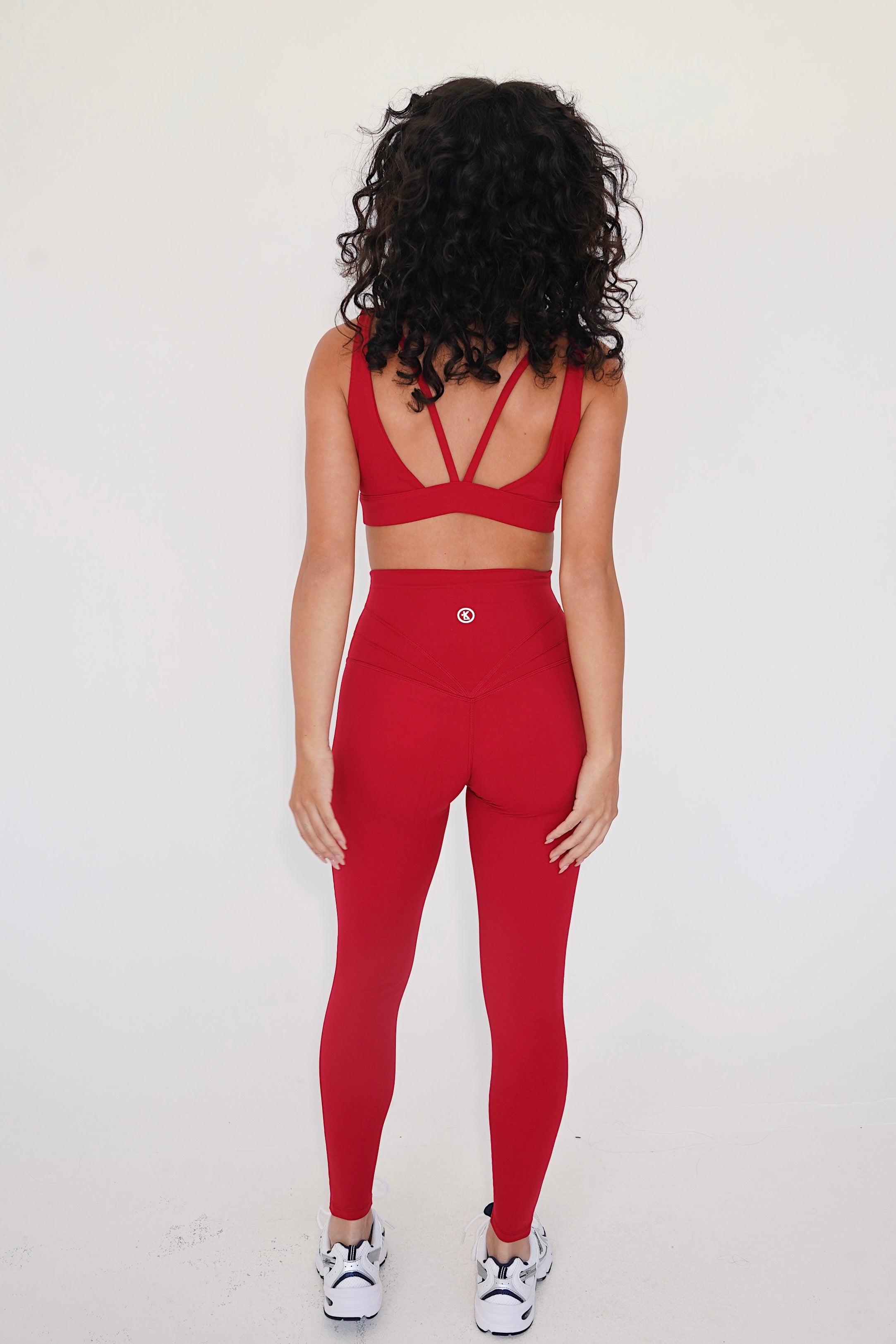 KIMITH BRAND I am Beautifully Radiant Quick Dry Red Yoga Legging — side view