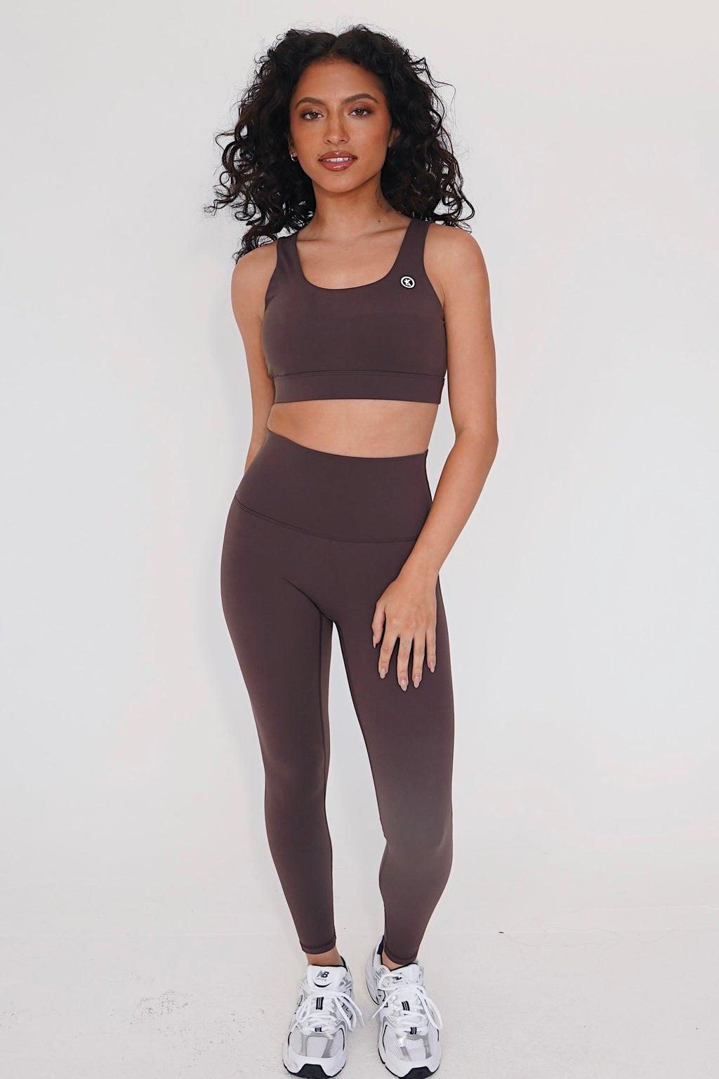 KIMITH BRAND I am Beautifully Radiant Quick Dry Coffee Sports Bra — alternative angle