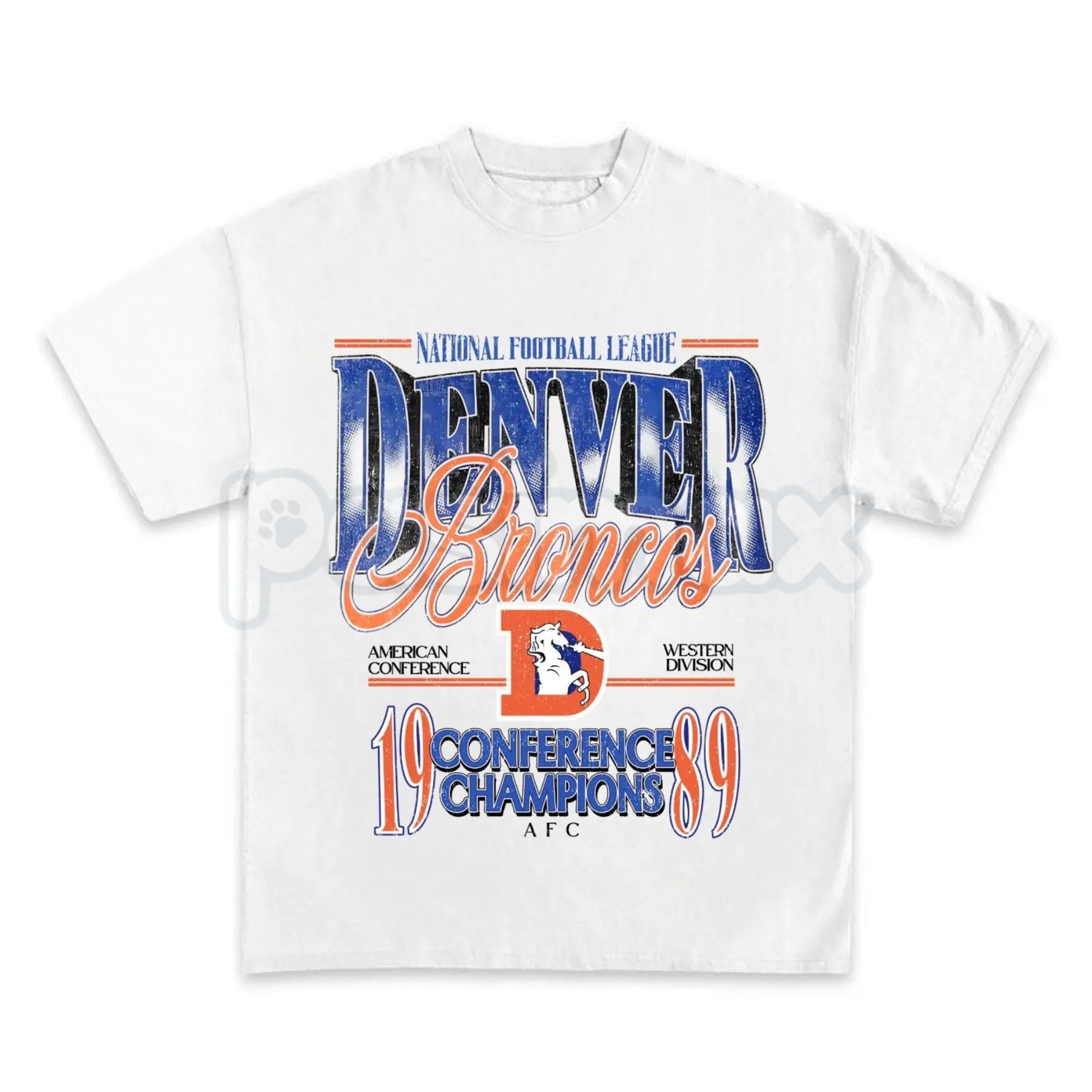 Pasimax Vintage Denver Football Graphic T-Shirt - Retro Denver Fan Crewneck Shirt, Mile High Football Inspired Tee, Classic C