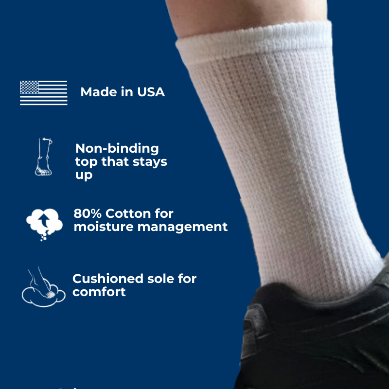 DSC Men's Cotton Diabetic Crew Socks (6 Pair) — detail close-up
