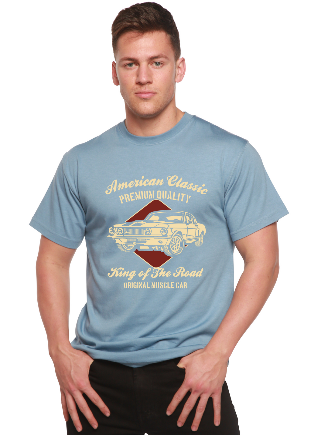 Spun Bamboo American Classic Men's Bamboo Viscose/Organic Cotton Short Sleeve Graphic T-Shirt — side view