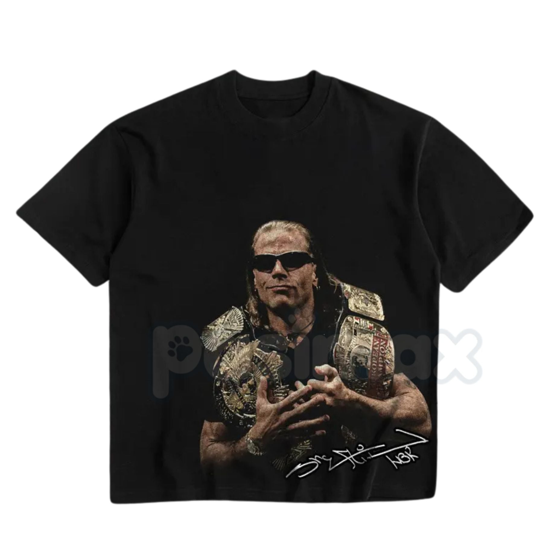 Pasimax Shawn Michaels Signature HBK T-Shirt - WWE Mr. WrestleMania Graphic Tee, The Heartbreak Kid Wrestling Fan Apparel, Pr