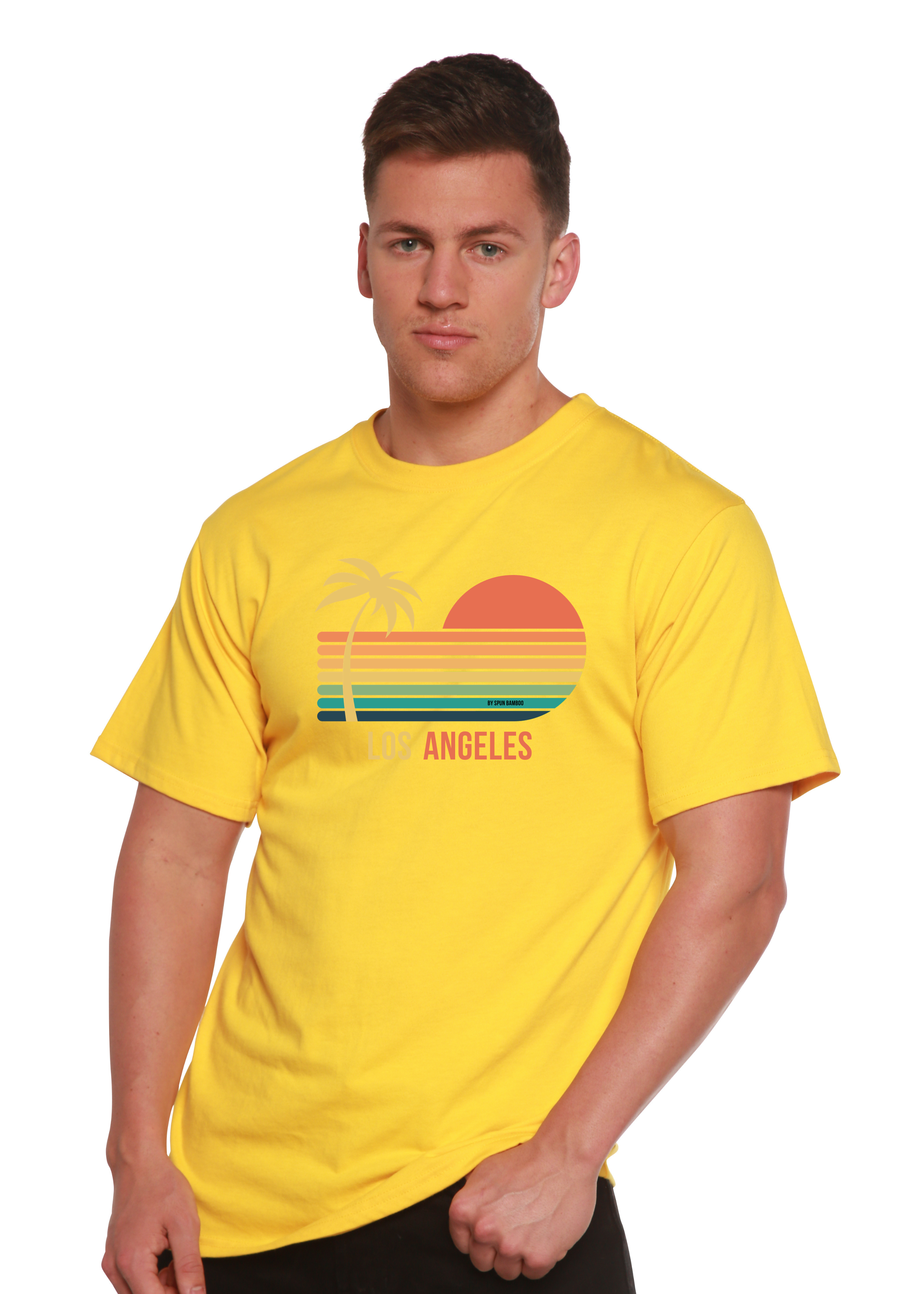 Spun Bamboo Los Angeles Unisex Bamboo Viscose/Organic Cotton Short Sleeve Graphic T-Shirt — alternative angle