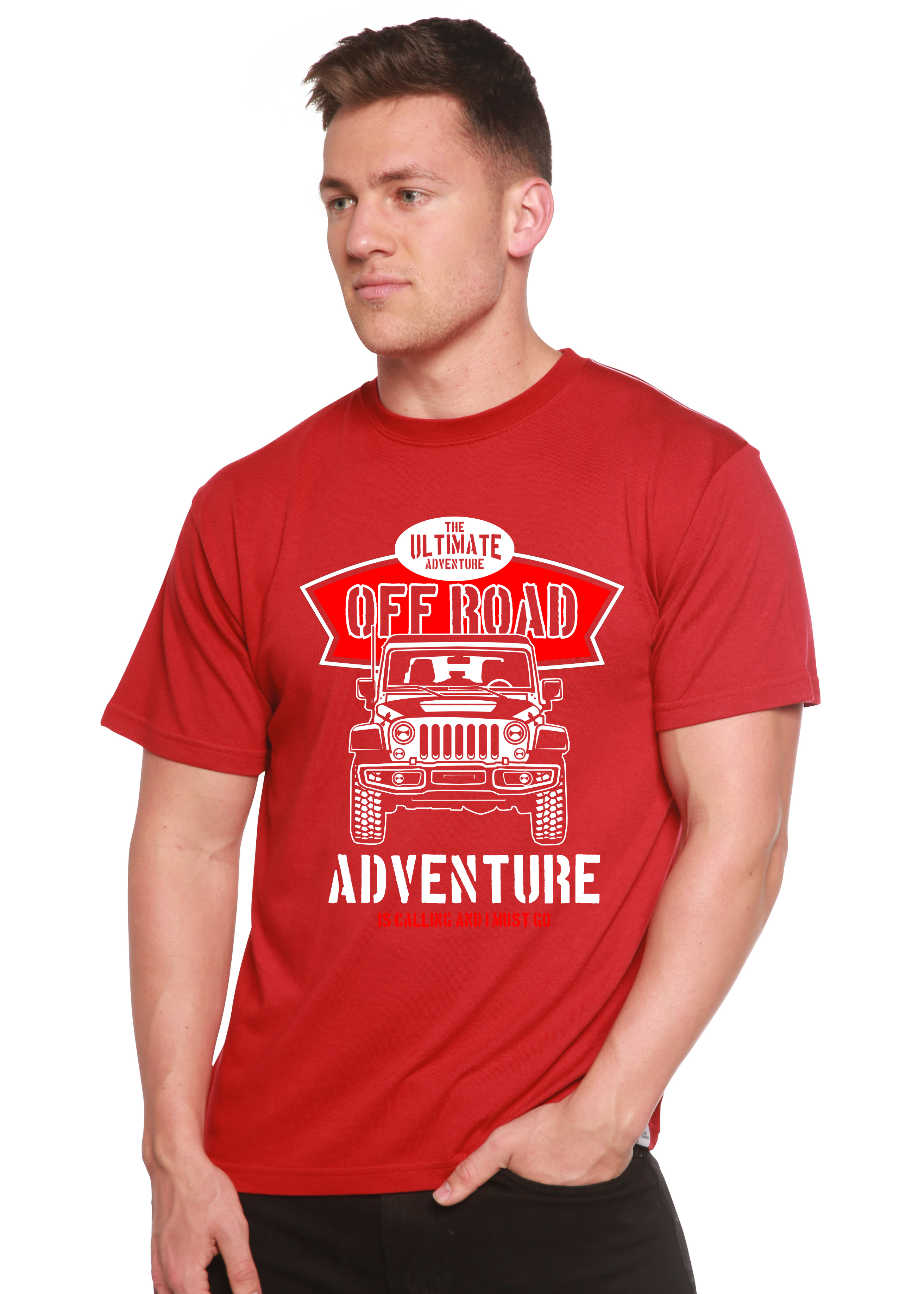 Spun Bamboo Off Road Spun Bamboo® Men's Bamboo Viscose/Organic Cotton Short Sleeve Graphic T-Shirt — side view