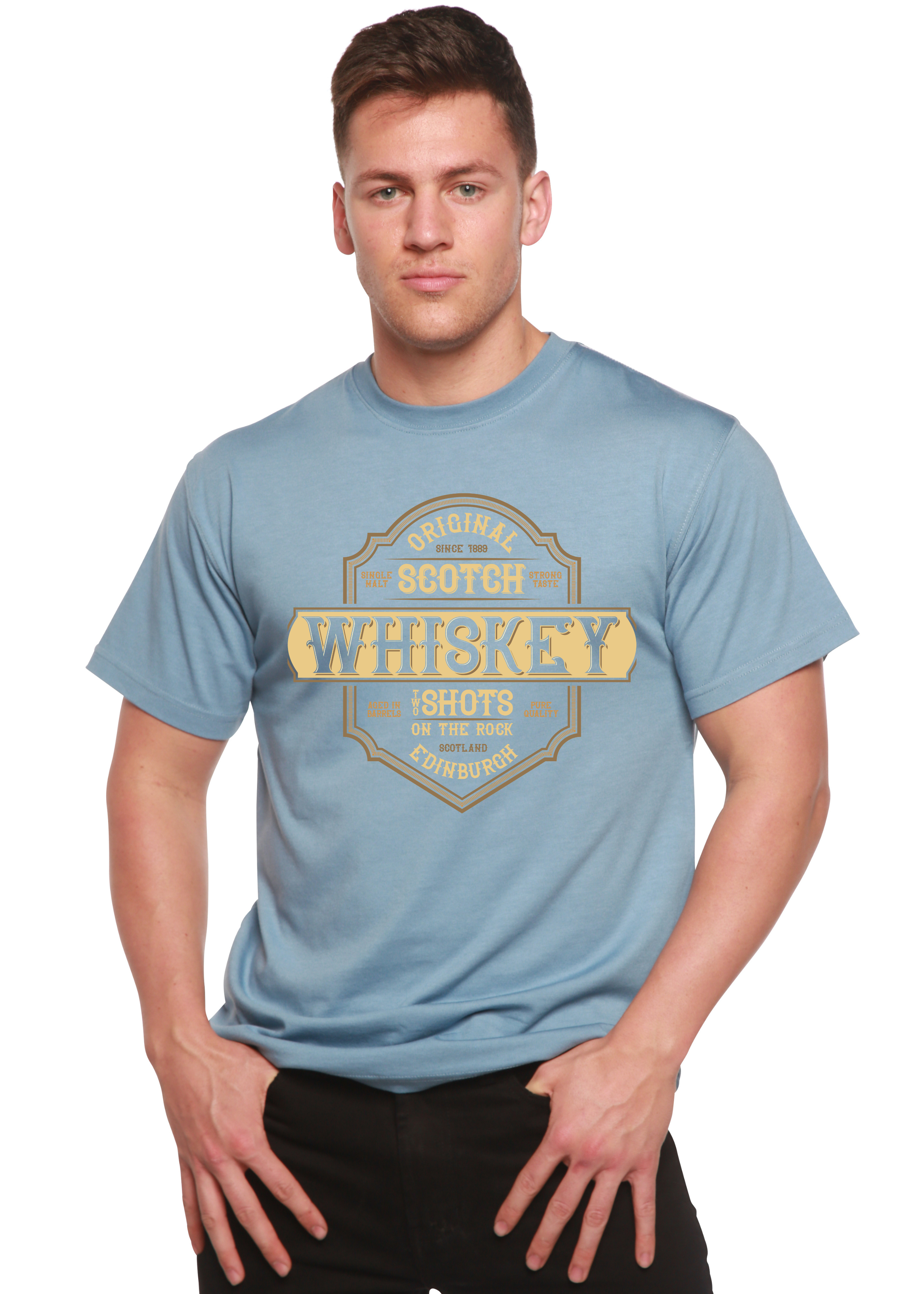 Spun Bamboo Whiskey Men's Bamboo Viscose/Organic Cotton Short Sleeve Graphic T-Shirt — side view