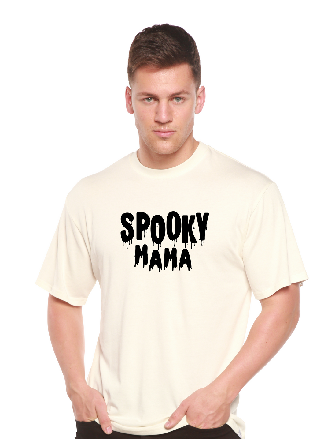 Spun Bamboo Spooky Mama Halloween Men's Bamboo Viscose/Organic Cotton Short Sleeve Graphic T-Shirt — main product shot