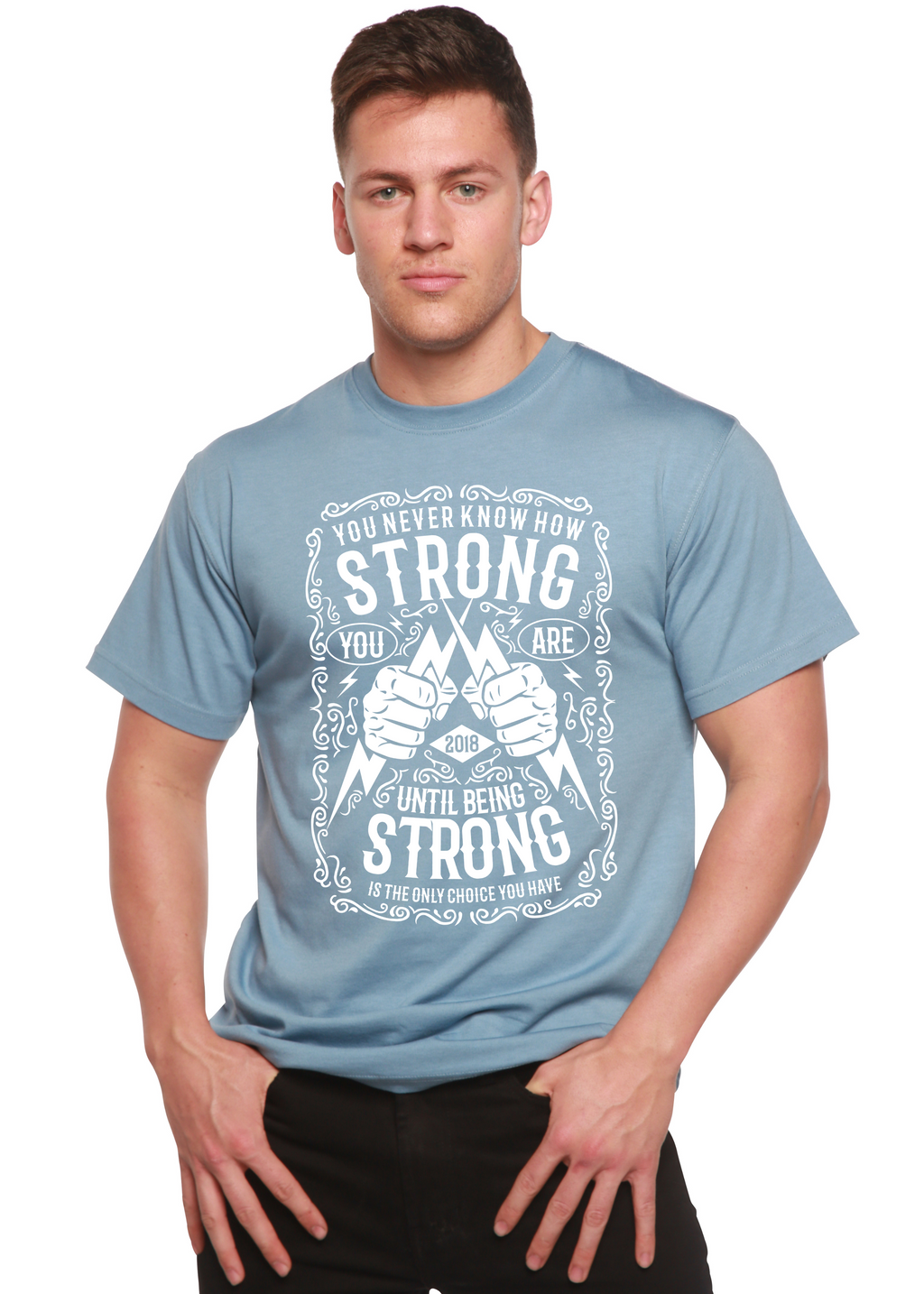 Spun Bamboo Strong Spun Bamboo® Men's Bamboo Viscose/Organic Cotton Short Sleeve Graphic T-Shirt — back view