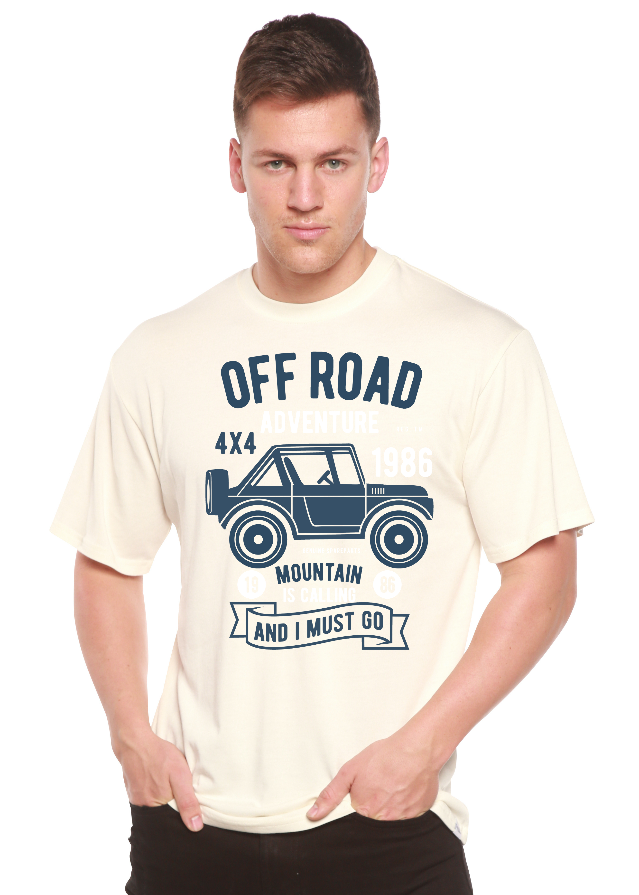 Spun Bamboo Off Road Adventure Spun Bamboo® Men's Bamboo Viscose/Organic Cotton Short Sleeve Graphic T-Shirt — back view