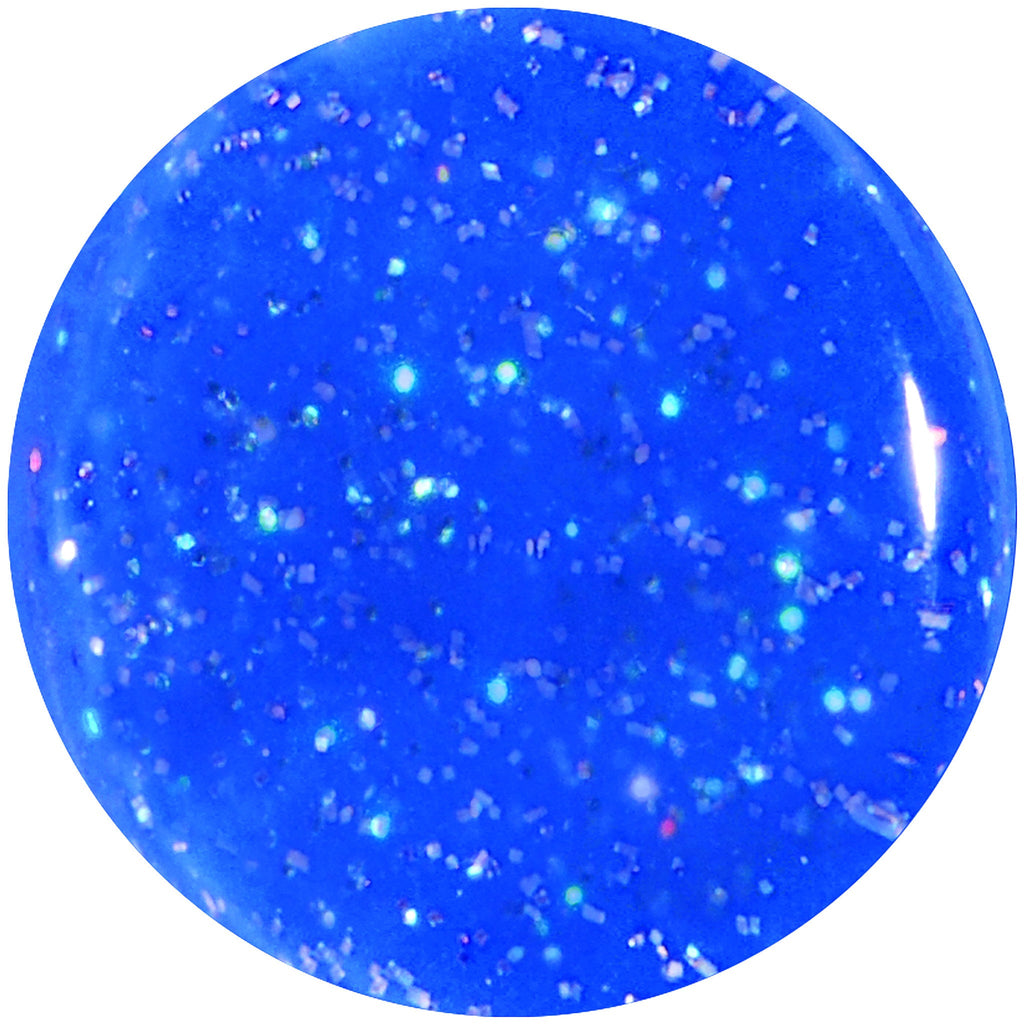 BodyCandy 18mm Blue Neon Glitter Saddle Plug — detail close-up