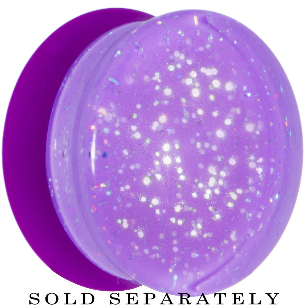 BodyCandy 18mm Purple Neon Glitter Saddle Plug — main product shot