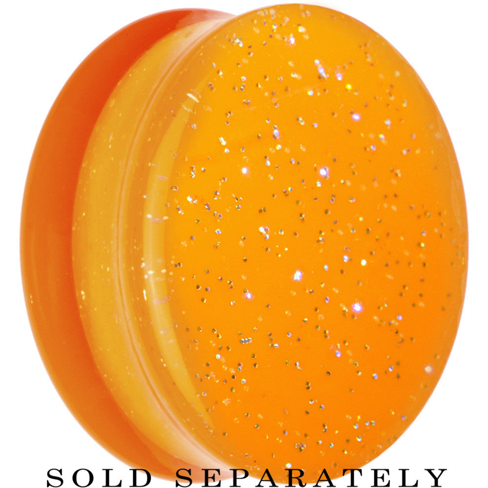 BodyCandy 26mm Orange Neon Glitter Saddle Plug — main product shot