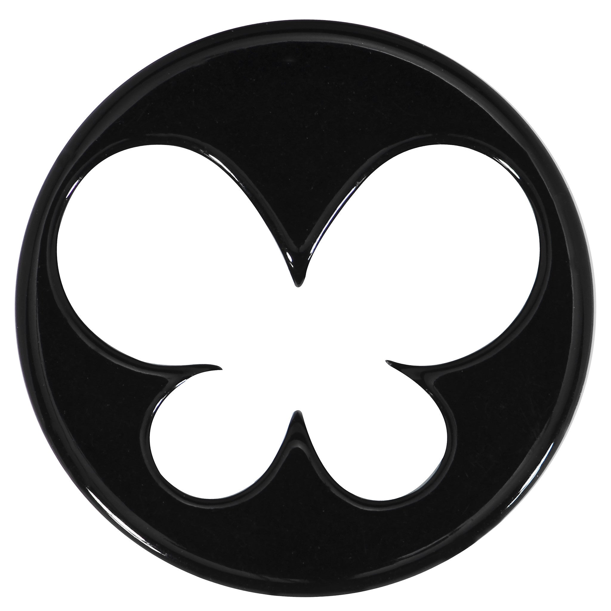 BodyCandy 26mm Black Acrylic Hollow Butterfly Saddle Plug — detail close-up