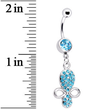 BodyCandy Aqua Gem Benevolent Jeweled Belly Ring — detail close-up