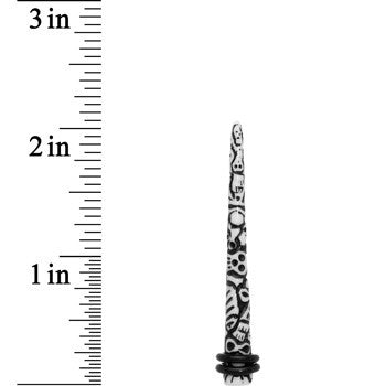 BodyCandy 2G Black White Resin Native Skull Taper — lifestyle context