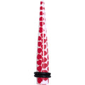 BodyCandy 0G White Red Heart Acrylic Ear Taper — main product shot