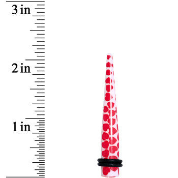 BodyCandy 0G White Red Heart Acrylic Ear Taper — lifestyle context