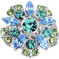 BodyCandy Blue Pink Gem Blossom Flower Adjustable Ring — main product shot