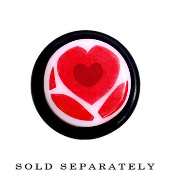 BodyCandy 8G Lovely Red Heart Acrylic Ear Taper — detail close-up