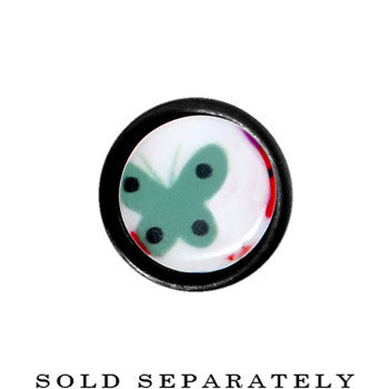 BodyCandy 6G Multi Color Butterfly Acrylic Ear Taper — detail close-up