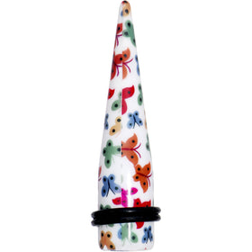 9/16 Multi Color Butterfly Acrylic Ear Taper