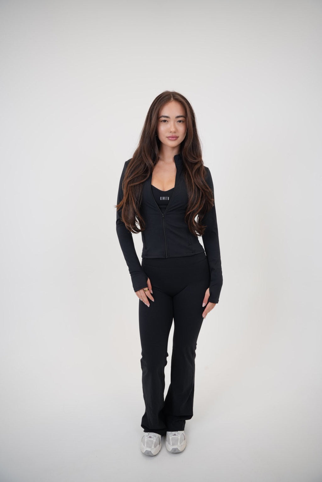 KIMITH BRAND I Live in Luxury Black Flare Pant — lifestyle context