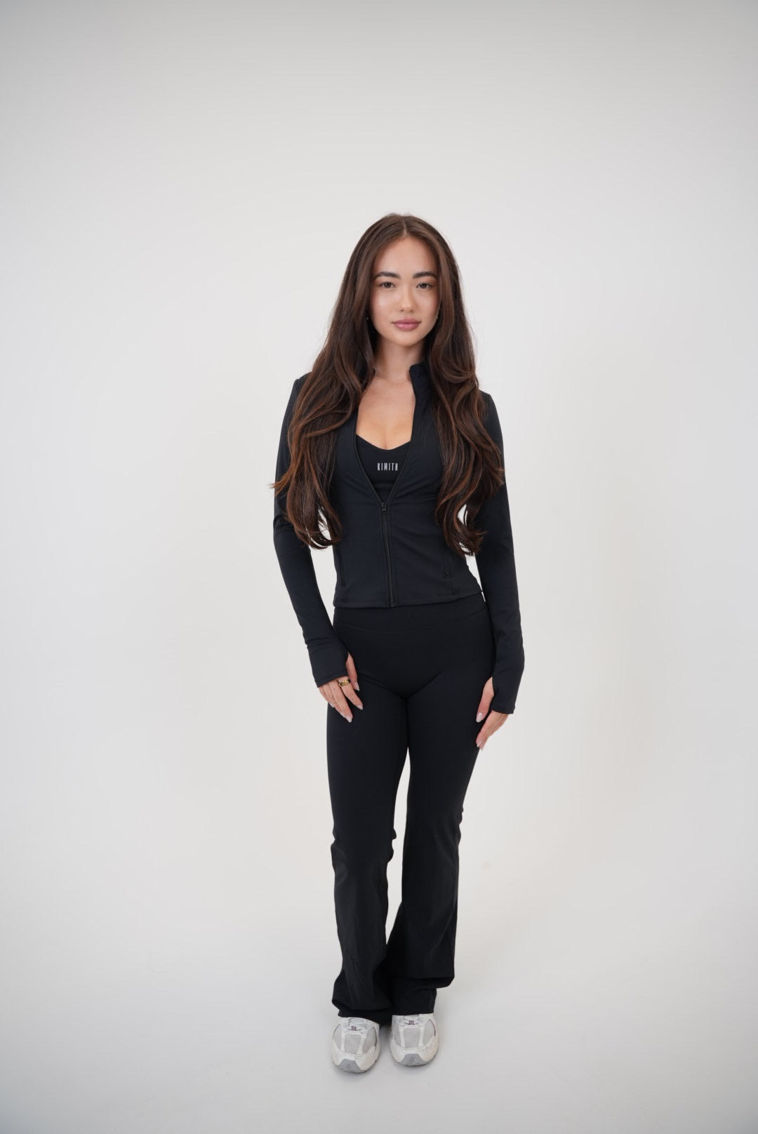 KIMITH BRAND I Live in Luxury Black Flare Pant — lifestyle context