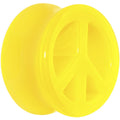 BodyCandy Acrylic Neon Yellow Peace Sign Tunnel Plug 2G to 20mm — size reference