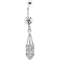 BodyCandy Clear Jeweled Arrow Heart Belly Ring — main product shot