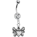 BodyCandy Crystalline Gem Tribal Flame Heart Belly Ring — main product shot