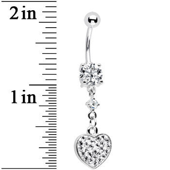 BodyCandy Crystalline Gem Ravishing Heart Belly Ring — detail close-up